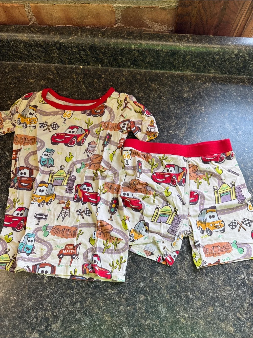 Disney Pixar Cars little Sleepies Kids Pajama Set - Red Accents
